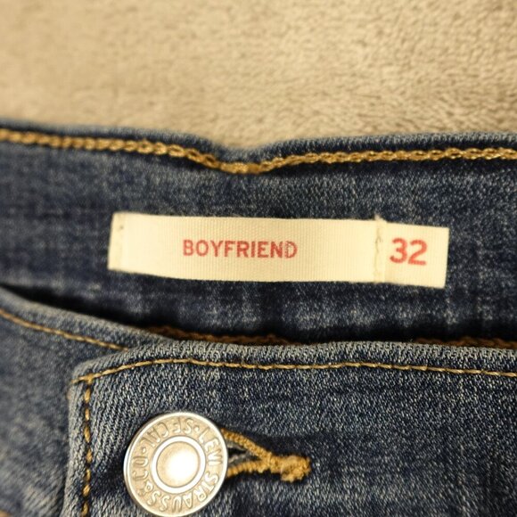 Levi's jeans Boyfriend high rise crop women's 32 blue denim red tab - Picture 3 of 14